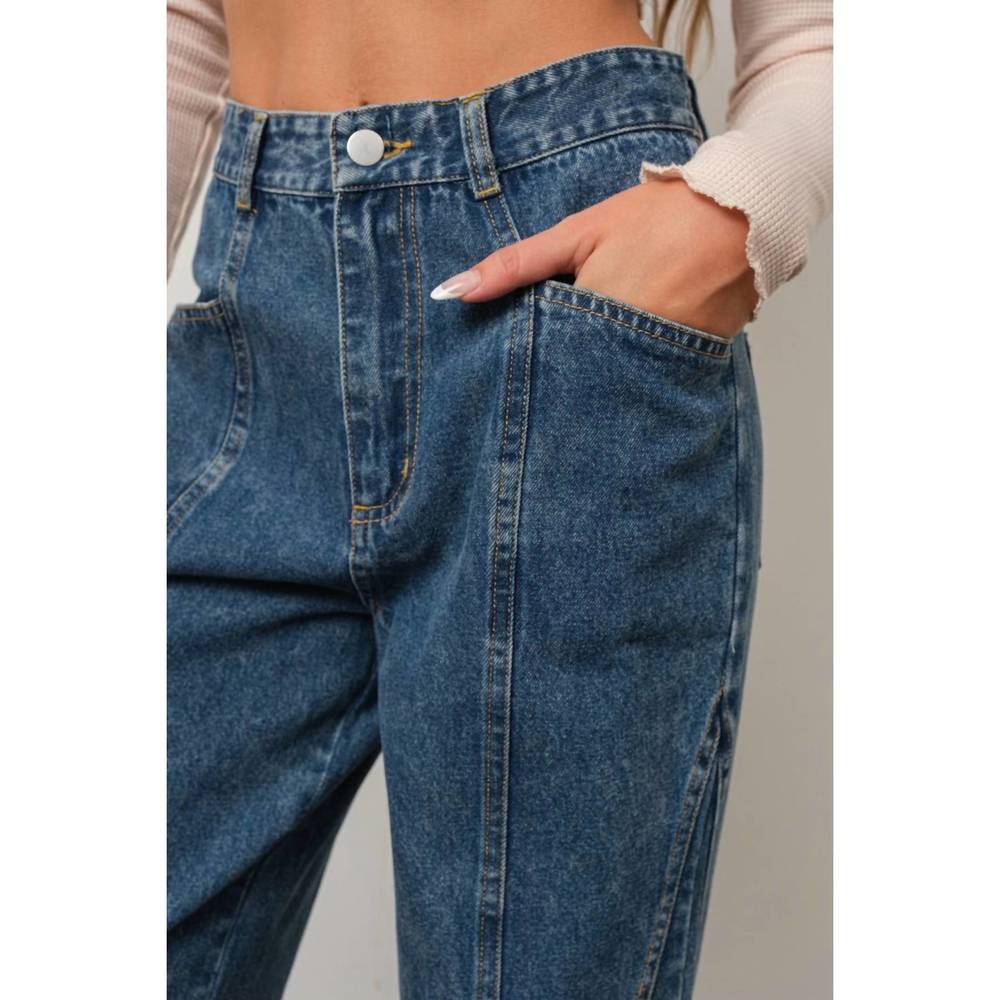 NEW PRETTY GARBAGE vintage seam jeans in dark wash - Picture 2 of 4